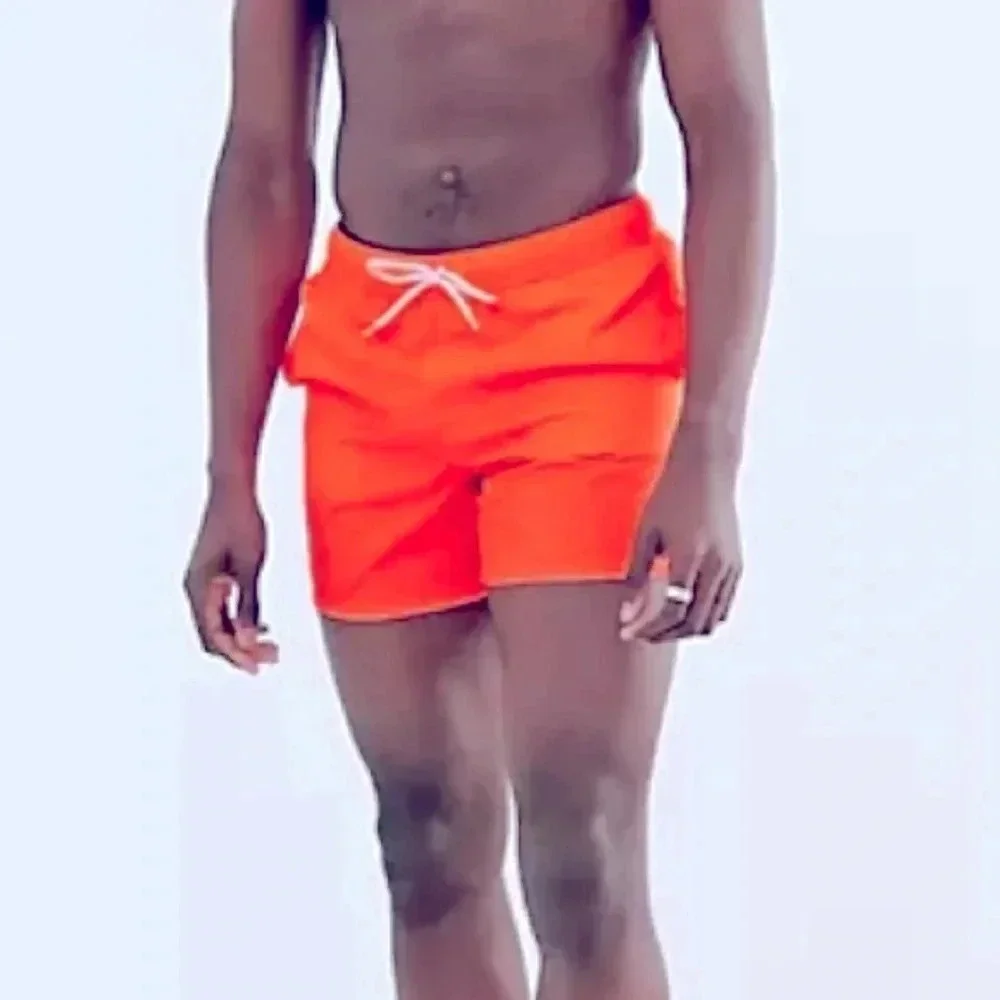 ASOS Men’s Orange Swim Shorts Size Small Pink Drawstring Mesh Lined